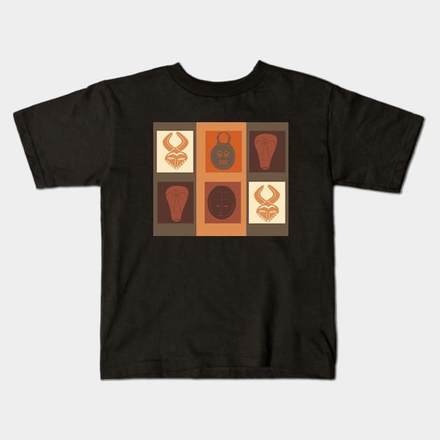 african tribal pattern Kids T-Shirt by omitay